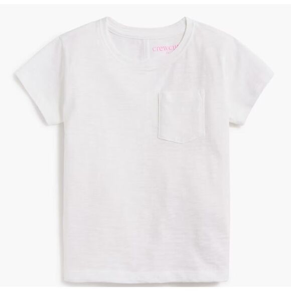Crewcuts Other - Crewcuts Short Sleeve Slub Pocket Tee Girl's Large 10-11 White NWT